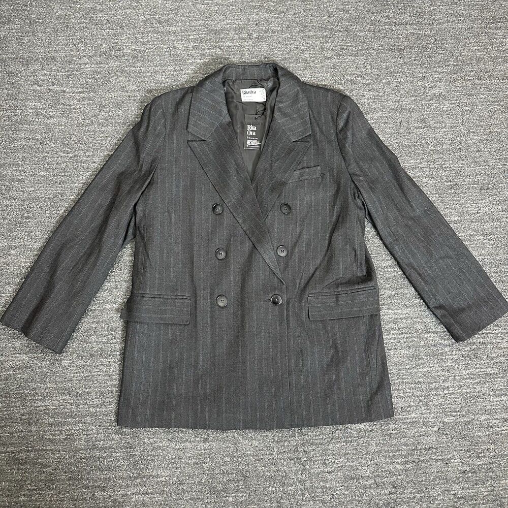 Women's Gray Double-Breasted Blazer